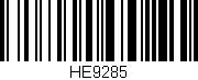 Código de barras (EAN, GTIN, SKU, ISBN): 'HE9285'