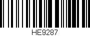 Código de barras (EAN, GTIN, SKU, ISBN): 'HE9287'