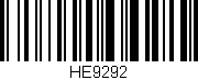 Código de barras (EAN, GTIN, SKU, ISBN): 'HE9292'