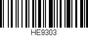 Código de barras (EAN, GTIN, SKU, ISBN): 'HE9303'