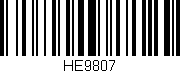Código de barras (EAN, GTIN, SKU, ISBN): 'HE9807'