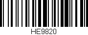Código de barras (EAN, GTIN, SKU, ISBN): 'HE9820'