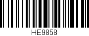 Código de barras (EAN, GTIN, SKU, ISBN): 'HE9858'