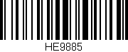 Código de barras (EAN, GTIN, SKU, ISBN): 'HE9885'