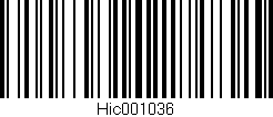 Código de barras (EAN, GTIN, SKU, ISBN): 'Hic001036'