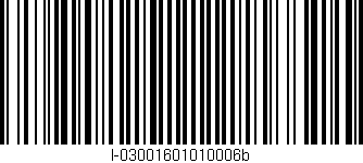 Código de barras (EAN, GTIN, SKU, ISBN): 'I-03001601010006b'