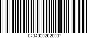 Código de barras (EAN, GTIN, SKU, ISBN): 'I-04043302020007'