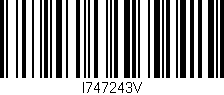 Código de barras (EAN, GTIN, SKU, ISBN): 'I747243V'