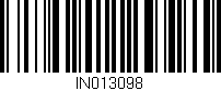Código de barras (EAN, GTIN, SKU, ISBN): 'IN013098'