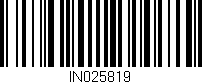 Código de barras (EAN, GTIN, SKU, ISBN): 'IN025819'