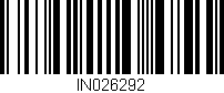 Código de barras (EAN, GTIN, SKU, ISBN): 'IN026292'