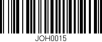 Código de barras (EAN, GTIN, SKU, ISBN): 'JOH0015'