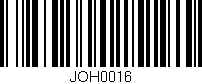 Código de barras (EAN, GTIN, SKU, ISBN): 'JOH0016'