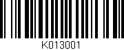 Código de barras (EAN, GTIN, SKU, ISBN): 'K013001'