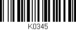 Código de barras (EAN, GTIN, SKU, ISBN): 'K0345'