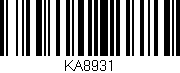 Código de barras (EAN, GTIN, SKU, ISBN): 'KA8931'