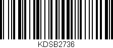 Código de barras (EAN, GTIN, SKU, ISBN): 'KDSB2736'