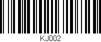 Código de barras (EAN, GTIN, SKU, ISBN): 'KJ002'