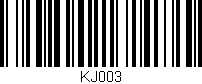 Código de barras (EAN, GTIN, SKU, ISBN): 'KJ003'
