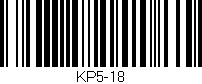 Código de barras (EAN, GTIN, SKU, ISBN): 'KP5-18'