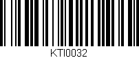 Código de barras (EAN, GTIN, SKU, ISBN): 'KTI0032'