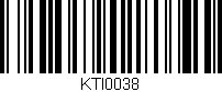 Código de barras (EAN, GTIN, SKU, ISBN): 'KTI0038'