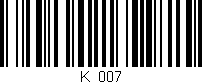 Código de barras (EAN, GTIN, SKU, ISBN): 'K/007'