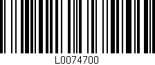 Código de barras (EAN, GTIN, SKU, ISBN): 'L0074700'