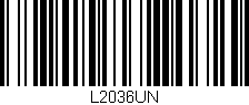 Código de barras (EAN, GTIN, SKU, ISBN): 'L2036UN'