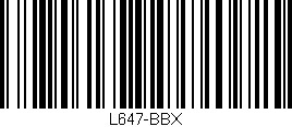 Código de barras (EAN, GTIN, SKU, ISBN): 'L647-BBX'
