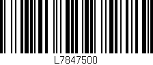 Código de barras (EAN, GTIN, SKU, ISBN): 'L7847500'