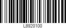 Código de barras (EAN, GTIN, SKU, ISBN): 'L8920100'