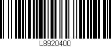 Código de barras (EAN, GTIN, SKU, ISBN): 'L8920400'