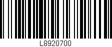 Código de barras (EAN, GTIN, SKU, ISBN): 'L8920700'