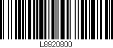 Código de barras (EAN, GTIN, SKU, ISBN): 'L8920800'