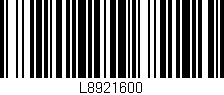 Código de barras (EAN, GTIN, SKU, ISBN): 'L8921600'