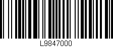 Código de barras (EAN, GTIN, SKU, ISBN): 'L9847000'