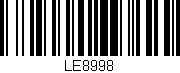 Código de barras (EAN, GTIN, SKU, ISBN): 'LE8998'