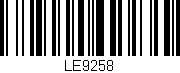 Código de barras (EAN, GTIN, SKU, ISBN): 'LE9258'