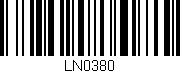 Código de barras (EAN, GTIN, SKU, ISBN): 'LN0380'