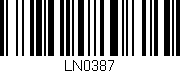Código de barras (EAN, GTIN, SKU, ISBN): 'LN0387'
