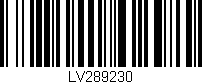 Código de barras (EAN, GTIN, SKU, ISBN): 'LV289230'