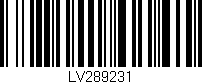 Código de barras (EAN, GTIN, SKU, ISBN): 'LV289231'