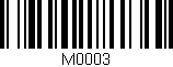 Código de barras (EAN, GTIN, SKU, ISBN): 'M0003'