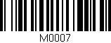 Código de barras (EAN, GTIN, SKU, ISBN): 'M0007'
