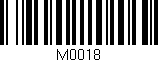 Código de barras (EAN, GTIN, SKU, ISBN): 'M0018'