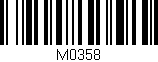 Código de barras (EAN, GTIN, SKU, ISBN): 'M0358'