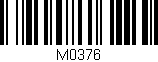 Código de barras (EAN, GTIN, SKU, ISBN): 'M0376'