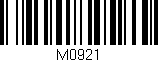 Código de barras (EAN, GTIN, SKU, ISBN): 'M0921'