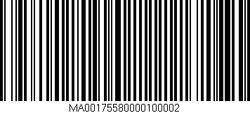 Código de barras (EAN, GTIN, SKU, ISBN): 'MA00175580000100002'